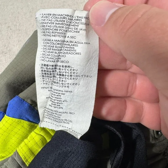 Saucony Running Shorts Mens M Olive Green Neon Yellow Blue Excellent Athletic - Picture 7 of 10